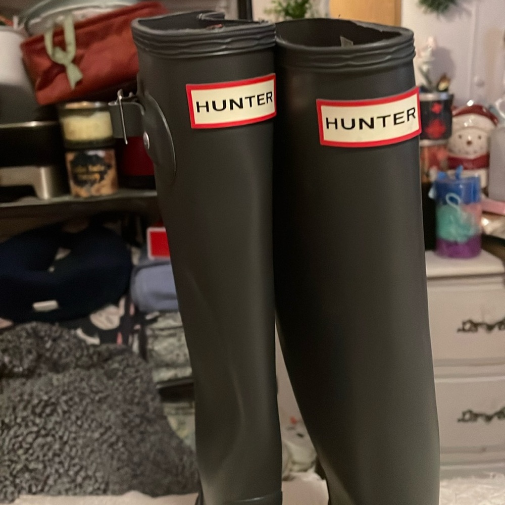 Hunter boots grey